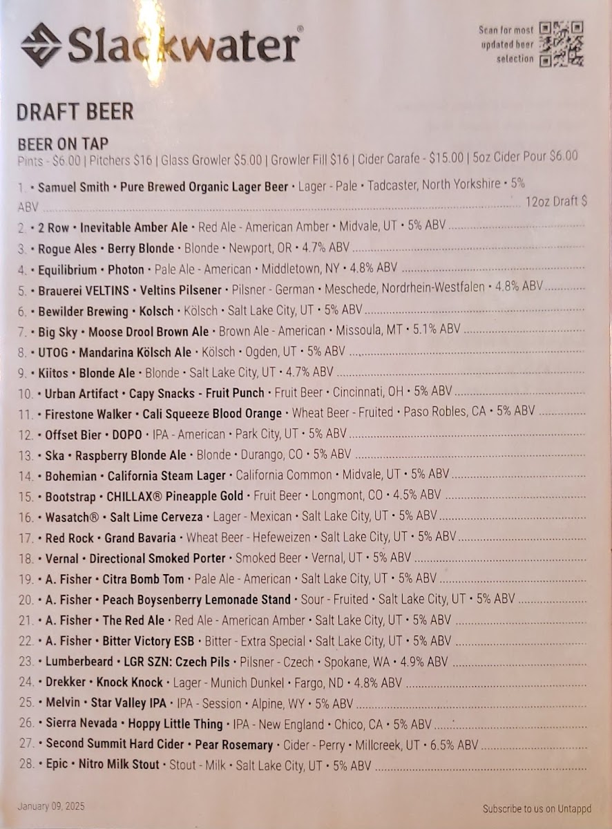 Menu Slackwater Pizza Herriman-7